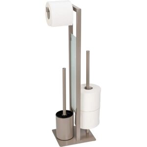 WENKO Rivalta Taupe 3-in-1 Toilet Set - Toilet Brush, Paper Holder, Extra Roll WENKO Rivalta Taupe 3-in-1 Toilet Set - Toilet Brush, Paper Holder, Extra Roll