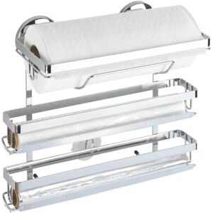 WENKO - Magic-Loc Kitchen Roll Holder Trio Silver - Kitchen Accessories WENKO - Magic-Loc Kitchen Roll Holder Trio Silver - Kitchen Accessories