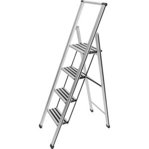 WENKO Aluminium-Trittleiter - 4 Stufen, Klappbar, Sicher, 150kg WENKO Aluminium-Trittleiter - 4 Stufen, Klappbar, Sicher, 150kg