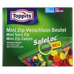 Sacs zip Mini Toppits - 150ml & 380ml - 40 pièces - Publicité Sacs zip Mini Toppits - 150ml & 380ml - 40 pièces - Publicité