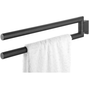 VidaXL Tiger Bathroom 2-Arm Towel Rail Holder Wall-mounted Bold Matt Black - Towel Rail Holder VidaXL Tiger Bathroom 2-Arm Towel Rail Holder Wall-mounted Bold Matt Black - Towel Rail Holder