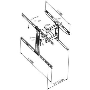 Vivanco TV Wall Mount Full Motion Black - TV 65" VESA 600x400 Vivanco TV Wall Mount Full Motion Black - TV 65" VESA 600x400