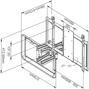 Vivanco BFMO8060 TV Wall Mount - Full Motion - Up To 85" - Black Vivanco BFMO8060 TV Wall Mount - Full Motion - Up To 85" - Black