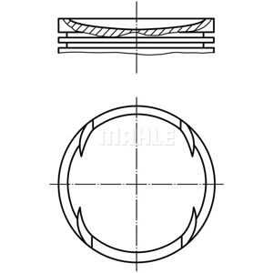 Pistone Original MAHLE - 76,51 mm - Senza canale di raffreddamento - Con segmenti Pistone Original MAHLE - 76,51 mm - Senza canale di raffreddamento - Con segmenti