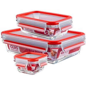 EMSA 514169 Matförvaringsbehållare - Rektangulärt set - Rött - 3 st EMSA 514169 Matförvaringsbehållare - Rektangulärt set - Rött - 3 st
