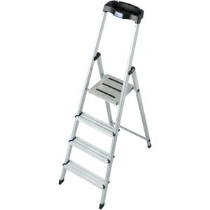 Krause 126320 Zwart Zilver Aluminium 4-traps Ladder - Ladder Krause 126320 Zwart Zilver Aluminium 4-traps Ladder - Ladder