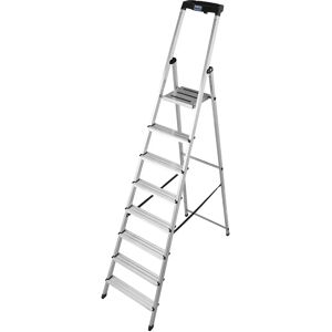 Escalera de pie de aluminio KRAUSE Safety 8 peldaños - Altura de trabajo 3,70 m Escalera de pie de aluminio KRAUSE Safety 8 peldaños - Altura de trabajo 3,70 m