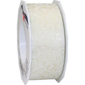 Pattberg Cream Floral Wired Ribbon - Decorative Ribbon/Trim Pattberg Cream Floral Wired Ribbon - Decorative Ribbon/Trim