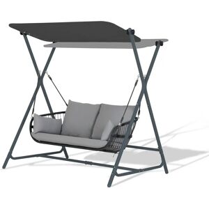 Leco Hollywoodschaukel - 171x130x173cm - anthrazit - Stahl / Kunststoff / Polyethylen - Schaukel Leco Hollywoodschaukel - 171x130x173cm - anthrazit - Stahl / Kunststoff / Polyethylen - Schaukel