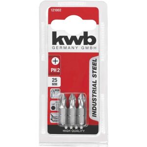 KWB - Phillips Kreuz-Inserto für Schraubenzieher - 3er Pack - 25mm Stahl KWB - Phillips Kreuz-Inserto für Schraubenzieher - 3er Pack - 25mm Stahl