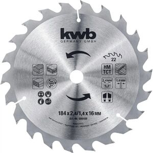 KWB Rundsavblad - 184mm, 22 tænder, Karbidspids KWB Rundsavblad - 184mm, 22 tænder, Karbidspids