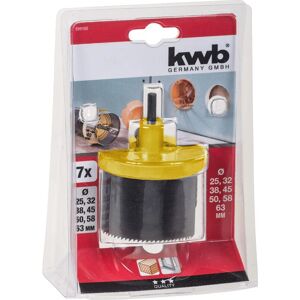 KWB 7-Piece Hole Saw Set - 25-63mm - 40mm Deep KWB 7-Piece Hole Saw Set - 25-63mm - 40mm Deep
