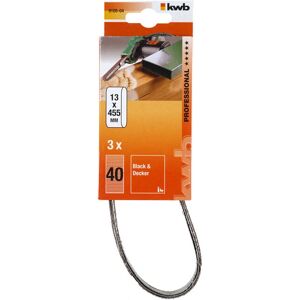 Kit de bandes abrasives kwb 910504 - 3 pcs, Grain 40, 457x13mm Kit de bandes abrasives kwb 910504 - 3 pcs, Grain 40, 457x13mm