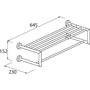 Bravat Varuna Handtuchablage - Messing - 64,5 cm - Handtuchablage Bravat Varuna Handtuchablage - Messing - 64,5 cm - Handtuchablage