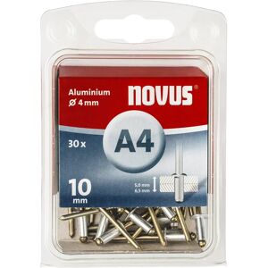 Rivets Aveugles en Aluminium Novus - 4mm x 10mm - 30 pièces Rivets Aveugles en Aluminium Novus - 4mm x 10mm - 30 pièces