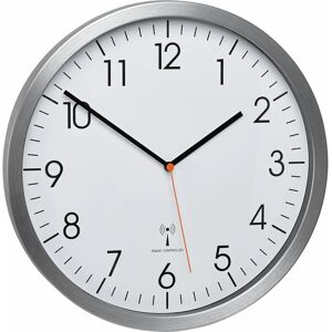 TFA Dostmann Srebrny Rádiowo-sterowany Zegar Ścienny - Zegar TFA Dostmann Srebrny Rádiowo-sterowany Zegar Ścienny - Zegar