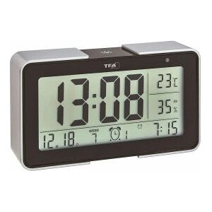 Réveil TFA Dostmann - Contrôle Radio, Numérique, Noir - Publicité Réveil TFA Dostmann - Contrôle Radio, Numérique, Noir - Publicité