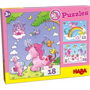 HABA 3-delars pusselset - Enhörning Glittrar - 12/15/18 Bitar HABA 3-delars pusselset - Enhörning Glittrar - 12/15/18 Bitar