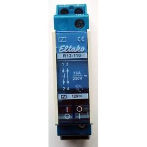 Relais Eltako R12-110-12V - 12V, 8A, rail DIN, 1NO 1NC - Publicité Relais Eltako R12-110-12V - 12V, 8A, rail DIN, 1NO 1NC - Publicité