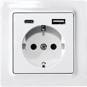Eltako DSS55E+USBA+C-wg - Vägguttag med USB - Vit, 80x80mm Eltako DSS55E+USBA+C-wg - Vägguttag med USB - Vit, 80x80mm
