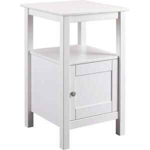CHILOM Table de nuit - 1 porte, 1 étagère - Blanc - Publicité CHILOM Table de nuit - 1 porte, 1 étagère - Blanc - Publicité