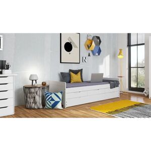 Letto multifunzione Desert Rain bianco di Inter Link - 2-in-1 con spazio di archiviazione Letto multifunzione Desert Rain bianco di Inter Link - 2-in-1 con spazio di archiviazione