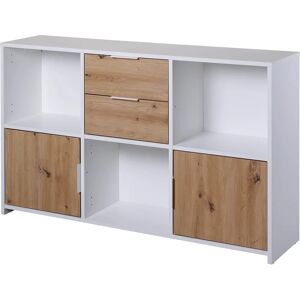 Ebuy24 Hvit Eik Sideboard med 2 Skuffer og 2 Dører Ebuy24 Hvit Eik Sideboard med 2 Skuffer og 2 Dører