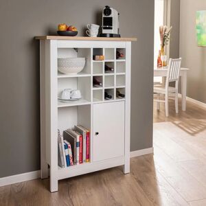 Etagère à vin Blanc et Chêne BARTY - 12 bouteilles - Publicité Etagère à vin Blanc et Chêne BARTY - 12 bouteilles - Publicité