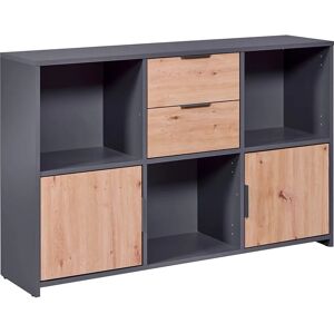 Inter Link - Bokhylla pepeto 2 dörrar + 2 lådor - Skandinavisk stil Inter Link - Bokhylla pepeto 2 dörrar + 2 lådor - Skandinavisk stil