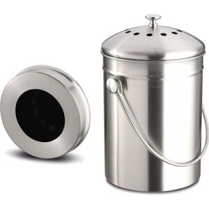 Weis Stainless Steel Silver Trash Bin - 18x18x18 cm Weis Stainless Steel Silver Trash Bin - 18x18x18 cm