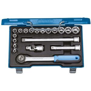 Gedore Model 19 JMU-3 19-delig socket set - 8-24mm, 1/2" Gedore Model 19 JMU-3 19-delig socket set - 8-24mm, 1/2"