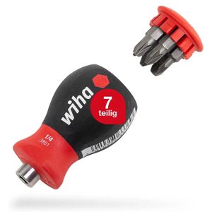 Wiha Stubby Screwdriver with Bit Magazine - Magnetic Phillips & Pozidriv - 6 Bits Wiha Stubby Screwdriver with Bit Magazine - Magnetic Phillips & Pozidriv - 6 Bits