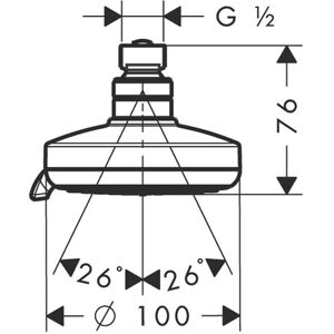 Hansgrohe Croma 100 Fixed Shower Head - Rain, Mono, Massage - Chrome Hansgrohe Croma 100 Fixed Shower Head - Rain, Mono, Massage - Chrome