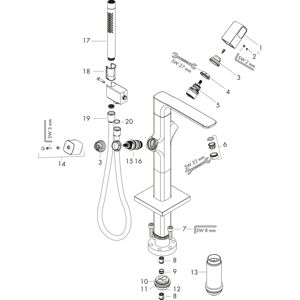 Hansgrohe Axor Urquiola Thermostaatbadmengkraan - Chroom - DN15 Hansgrohe Axor Urquiola Thermostaatbadmengkraan - Chroom - DN15