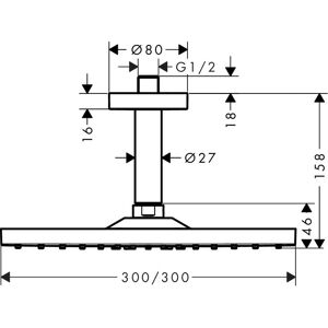 Hansgrohe Hansgrohe Raindance E240 Fixed Shower Head - Chrome Hansgrohe Hansgrohe Raindance E240 Fixed Shower Head - Chrome