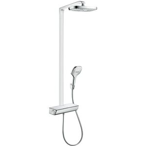 Hansgrohe White/Chrome Rain Shower System - 120mm Rain Head Hansgrohe White/Chrome Rain Shower System - 120mm Rain Head