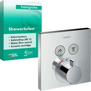 Hansgrohe ShowerSelect Thermostat - Wall Mount, Chrome, 2 Functions Hansgrohe ShowerSelect Thermostat - Wall Mount, Chrome, 2 Functions