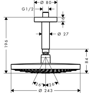 Hansgrohe Raindance Select S 240mm Shower Head Chrome Hansgrohe Raindance Select S 240mm Shower Head Chrome