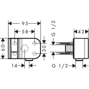 Hansgrohe Axor One Douchhouder Eenheid - Geborsteld zwart chroom Hansgrohe Axor One Douchhouder Eenheid - Geborsteld zwart chroom