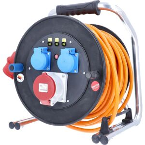 Bobine de câble Schwabe 20752 - 40m, Orange, CEE 16A 5 pôles, Caoutchouc dur Bobine de câble Schwabe 20752 - 40m, Orange, CEE 16A 5 pôles, Caoutchouc dur