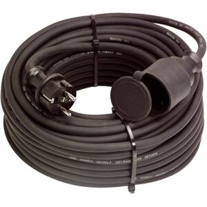 Câble d'extension Schwabe - 15m robuste IP44 noir Câble d'extension Schwabe - 15m robuste IP44 noir