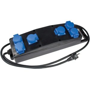 Multiprise Schwabe - 6 Prises, Noir/Bleu - IP44/230V Multiprise Schwabe - 6 Prises, Noir/Bleu - IP44/230V