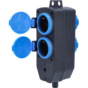 Multiprise 4 prises Schwabe - Bleu, Fixation murale, 230V Multiprise 4 prises Schwabe - Bleu, Fixation murale, 230V