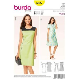 Burda B6627 Naaipatroon - Jurk, Wit, Maten 34-44 Burda B6627 Naaipatroon - Jurk, Wit, Maten 34-44