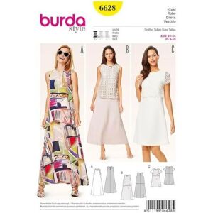Burda B6628 Schnittmuster - A-Linien-Kleid Varianten Burda B6628 Schnittmuster - A-Linien-Kleid Varianten