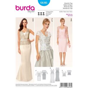 Burda B6646 Patroon - Jurk & Top - Papier, Wit Burda B6646 Patroon - Jurk & Top - Papier, Wit