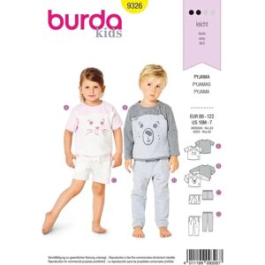Burda 9326 - Patron de pyjama pour enfants Burda 9326 - Patron de pyjama pour enfants