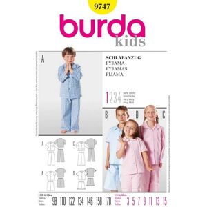 Burda Modell 9747 - Nähmuster für Kinderpyjamas Burda Modell 9747 - Nähmuster für Kinderpyjamas