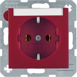 Berker 47501902 Steckdose - Schuko, Beschriftungsfeld, Rot Berker 47501902 Steckdose - Schuko, Beschriftungsfeld, Rot