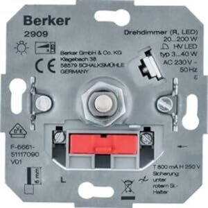Berker Modelo 2909 - Regulador rotativo con control de fase Berker Modelo 2909 - Regulador rotativo con control de fase